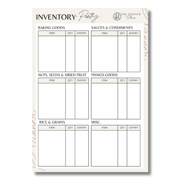 Pantry Inventory The Dinner Planner